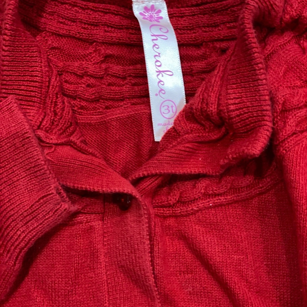 🧩 3/$20 Cherokee Cardigan Sweater Red Size 3T - Picture 6 of 7